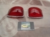 66P8  JUEGO TULIPAS ROJAS FORMA CUA PILOTO UNIVERSAL CAMION CLASICO , AUTOCAR , REMOLQUE , CARAVANA , MEDIDA 95x63mm